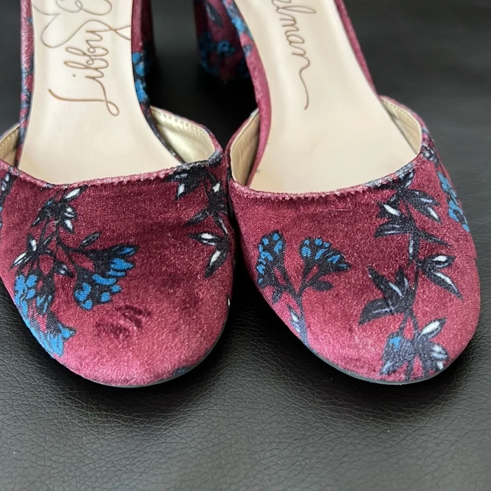 Libby Edelman Velvet Chunky Heels